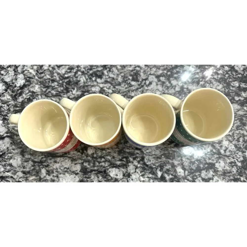 DC Comics Batman, Superman, Wonder Woman, Batman & Robin Mugs - Vintage Set of 4